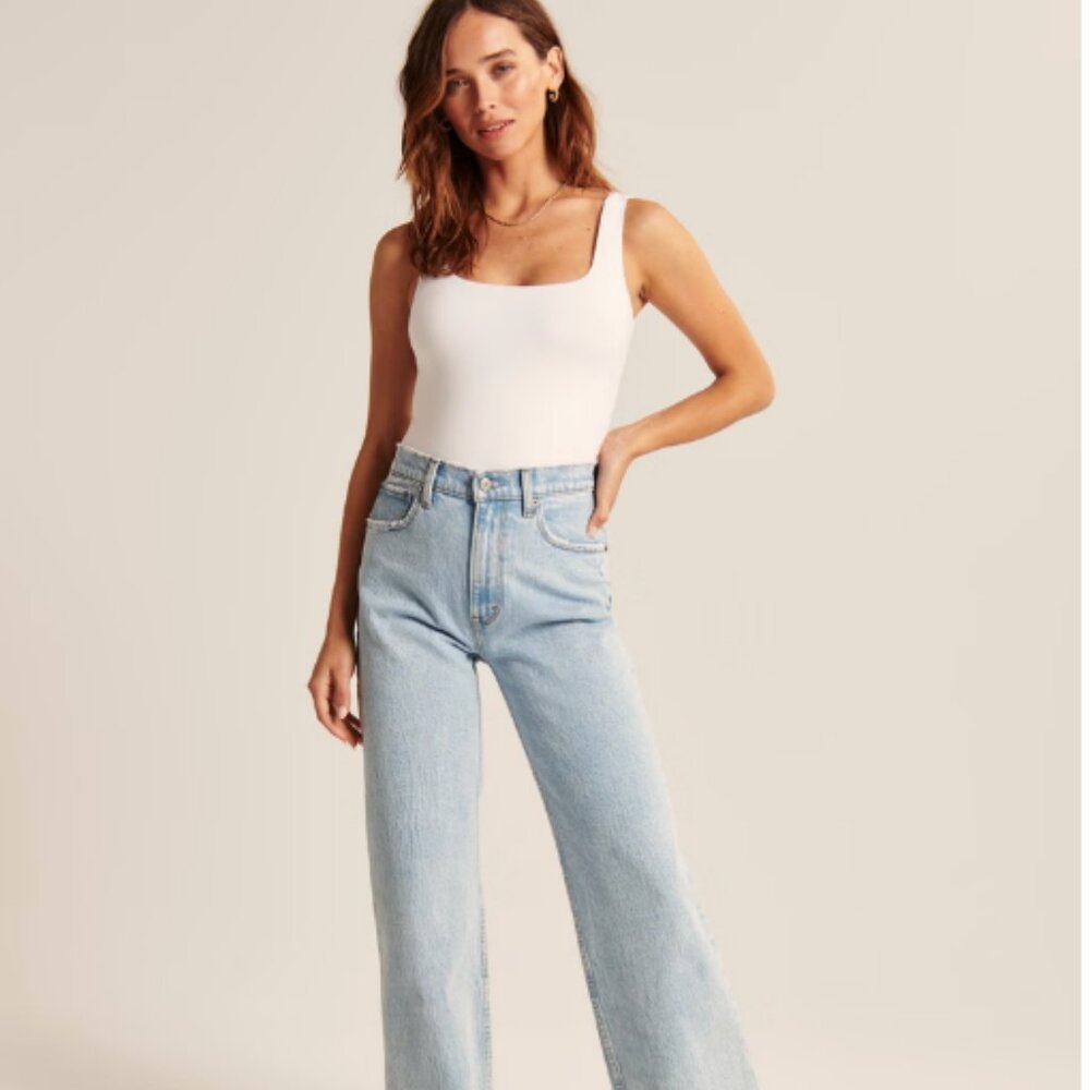 Cotton-Blend Seamless Fabric Tank Bodysuit